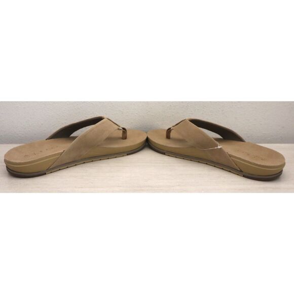REEF Men's Sz 11D Tan Suede Leather Ojai Flip-Flop Sandals - Picture 9 of 11